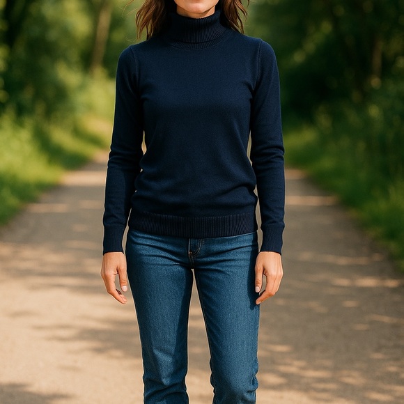 United Colors Of Benetton Sweaters - United Colors Of Benetton Navy Turtleneck Sweater - size M